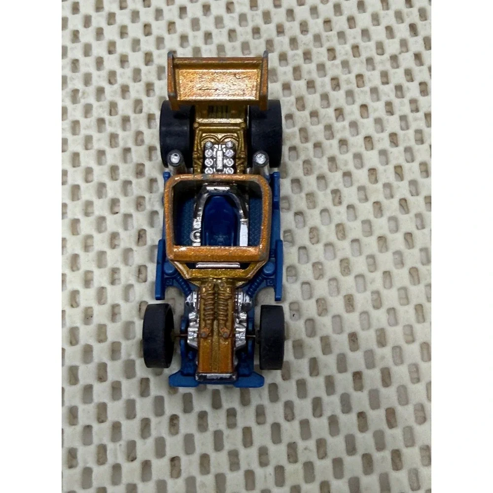 Hot Wheels Bone Crusher Gold Blue Hot Rod‎ 2005 Mattel Diecast Car Toy EUC